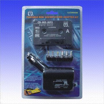 Car MD/CD/MP3 Cassette Adapter/Converter w/Cigarette Socket (China Patent No. ZL2003 2 0123151.3)