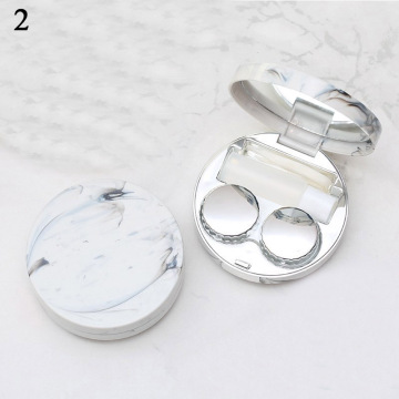Marble Surface Contact Lenses Case With Mirror Travel Glasses Lenses Box For Eyes Care Kit Soaking Contact Lenses Eyewear