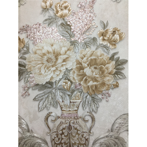 106cm Deep Embossed Flower Pvc Vinyl Waterproof Wallpaper