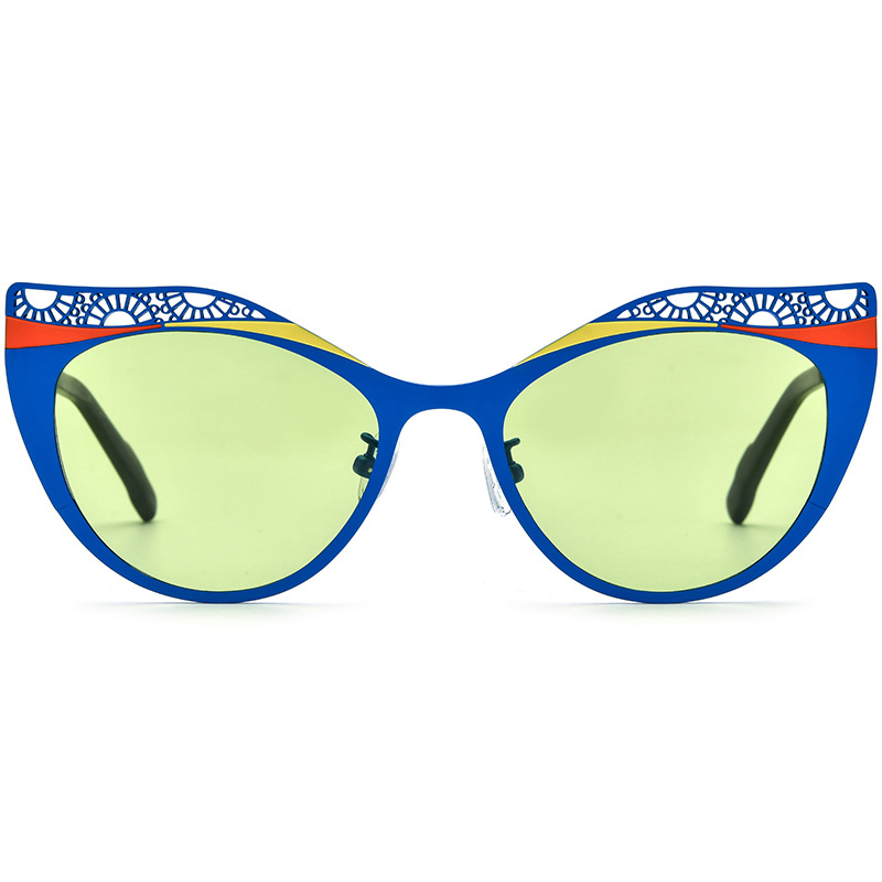 Round Cutout Titanium Sunglasses For Men