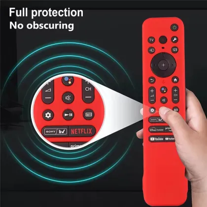 Sony Remote Control Protective Silicone Case - Anti-Slip Sleeve & Lanyard for RMF-TX810U TX811U TX910U