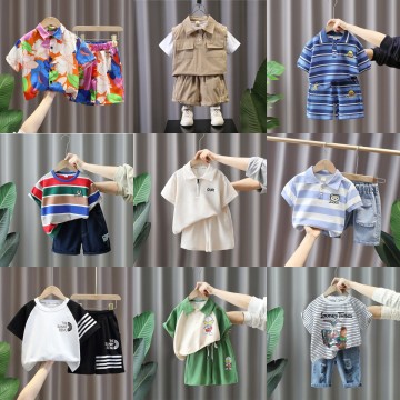 Kids' Short-Sleeve Sporty Polo Shirts & Loose Shorts