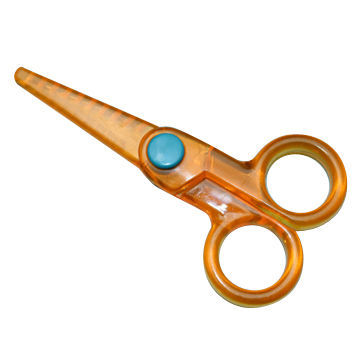 Through certification plastic handle scissors for kids