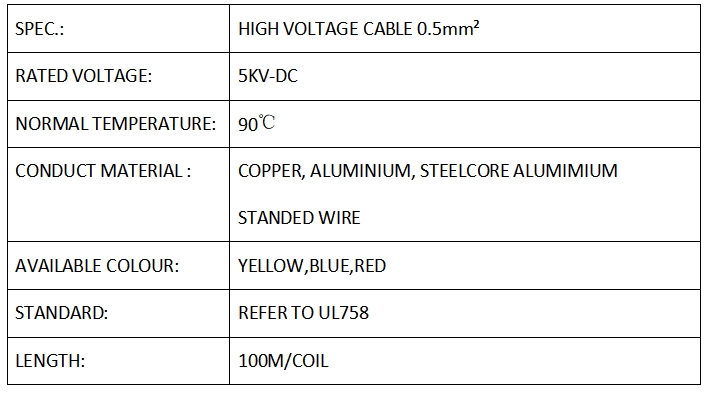 High voltage cable