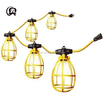 Edison Bulb Lighting - Temporary Construction S14 Filament Bulbs with Plastic Cage for Weddings & Events