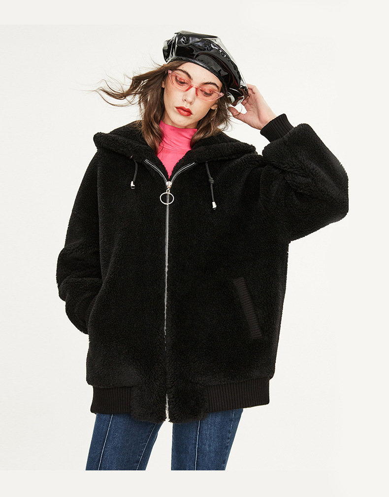 Winter Women Zipper Sherpa Hoodie