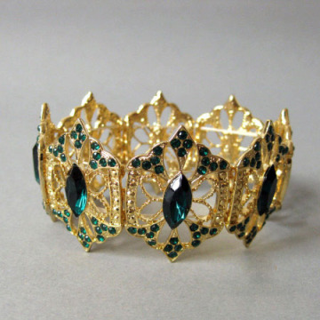 2012 Fashion Gold Big Turquoise Fashionship Crystal Bracelet Wgb-169-63