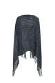 Dam stickad AB garn sjal tofsar Bohemian Poncho