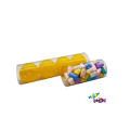 Wholesale PET Candy Kuchengetedza Yakajeka Plastic Cylinder Bhokisi