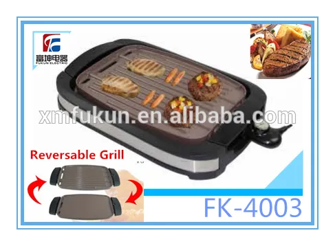 Reversible Table Grill with Brushed Stainless Steel Panel