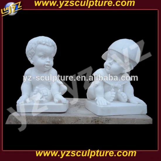 outdoor decoration lovely carved white marble child statue