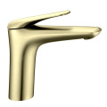 Simple brass brushed gold hot and cold faucet