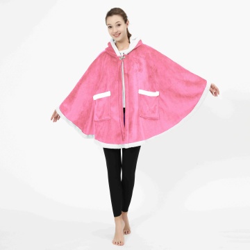 Flannel Wearable Lounge Chair Nightgown Hooded Blanket