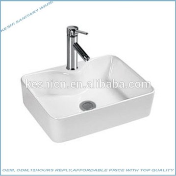 Square singe top hole basin
