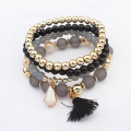 Bracelets de perles colorées élastique Multi couche chaîne femmes