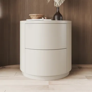 Modern Hotel Bedroom Round Nightstand Luxury Bedside Table Furniture