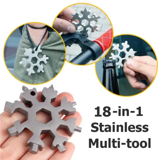18 In 1 Portable Snowflake Inner Hexagonal Tool Card Combination Multifunctional Snowflake Screwdriver Snowflake Wrench Tool