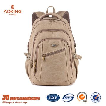 2016 New Arrival soft Daily Khaki Canvas Backpack with cheap price
