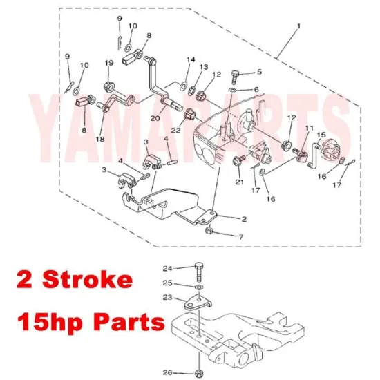 63V-42154-00 Lever Throttle Control for Yamaha Hidea Parsun 2 Stroke 15HP Outboard Engine Remote Parts