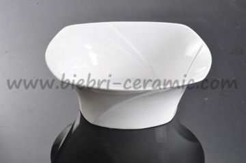 plain white hotel and restaurant bowls bone china material