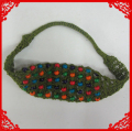 Dentelle tricot serre-tête perlé tissage élastique Hairband cheveux accessoires mode pour femmes