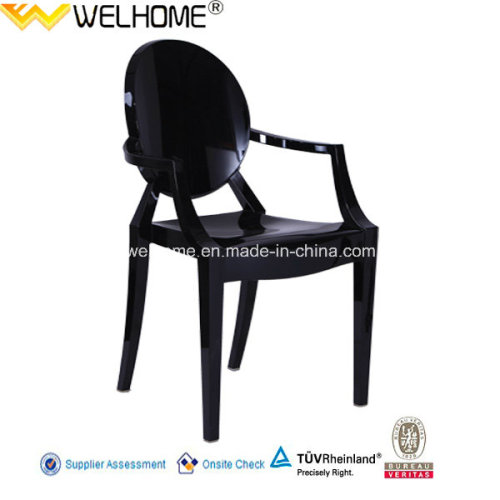 2014 Black Transparent Victoria Ghost Chairs with Arm