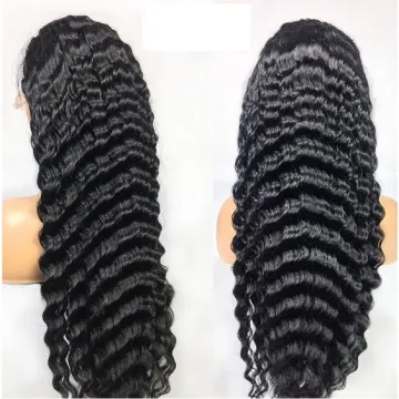 Wholesale Loose Deep Wave Natural Black Transparent Lace Wigs 100% Human Hair Wigs Lace Frontal For Woman