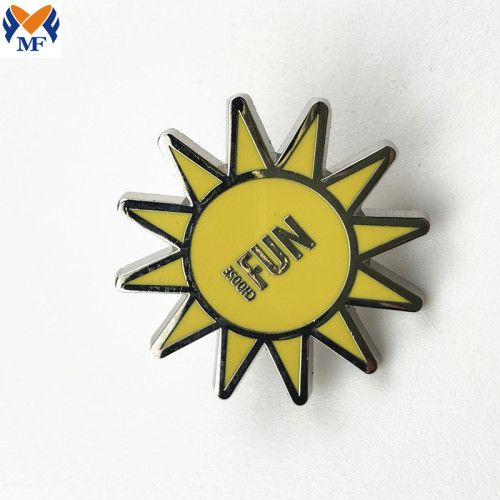 هدية ترويجية شارة دبوس مينا الشمس المعدنية