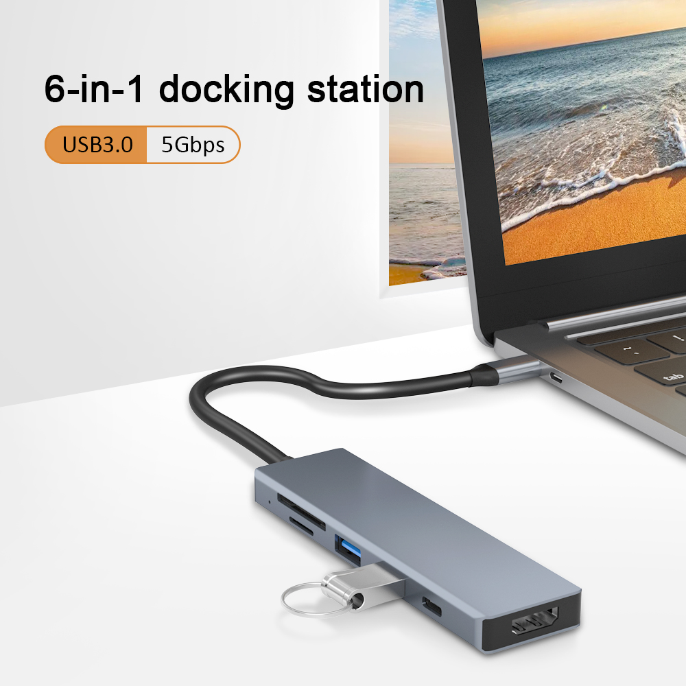 Acositez l'ordinateur portable USB C Hub avec 4K @ 60Hz