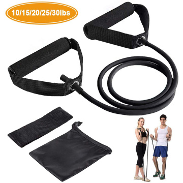 Single Exercise Band Resistance Band TPE Rubber Tube With Door Anchor For Training Physical Therapy Home Workouts Boxing