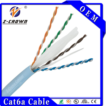 High Quality Manufactured Lan cat6a Cable 23awg UTP 0.58mm Solid Copper cable 305m with Fluke-Approval