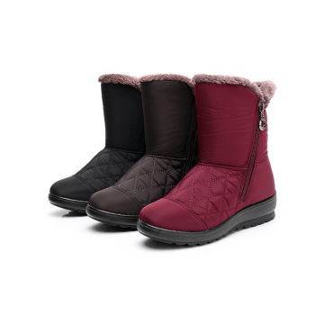 Waterproof cloth short boots with added velvet