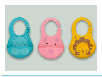 Cute Soft  Cotton/silicone Baby Bib