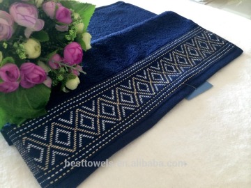 China best quality cut pile jacquard bath towel