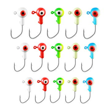 Crank Jig Head Hook with Double Eyes for Bass and Trout Lures