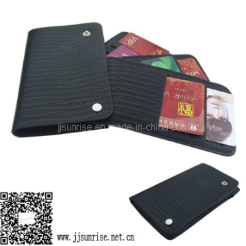 Leather Credit Card Holder (JJ-L-WALLET02-black)