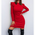 Damen Bodycon Mini Pullover Kleid