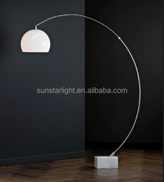 Marble Base Acrylic Shade Fishing Rod Metal Floor Lamp