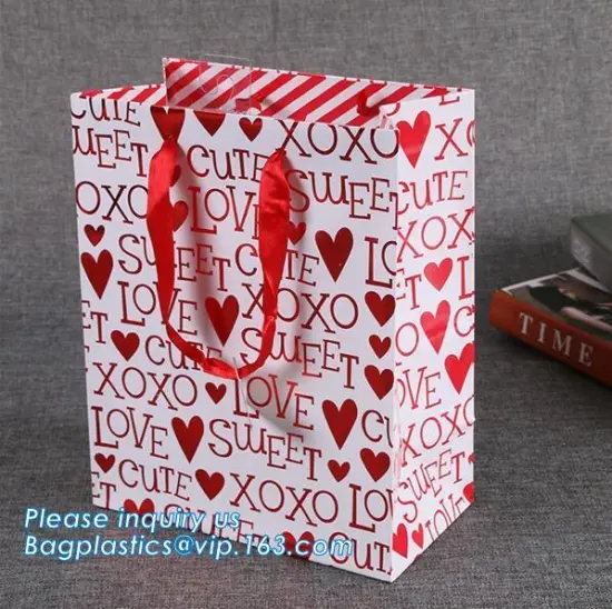 kraft paper bag luxury paper gift bag christmas gift bag for Christmas gifts, paper gift bag with handle