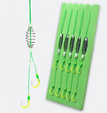 5 Pcs/Set Stainless Steel Barbed Carp Hooks for Bait Feeder Spring Fishing Tools