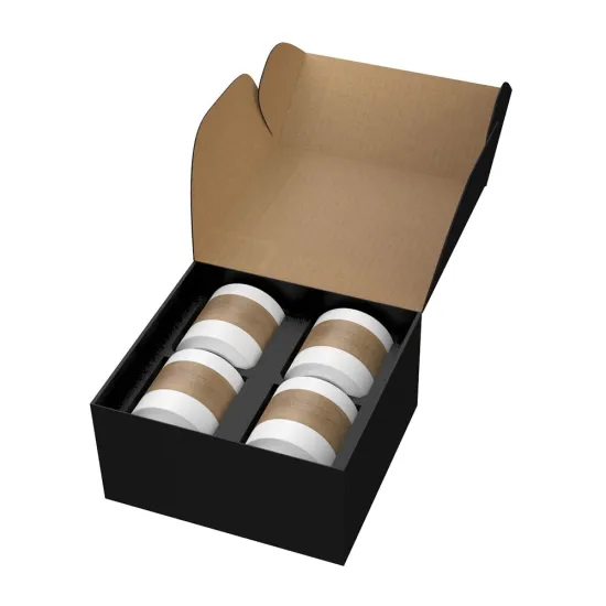 DHPO Nordic Design Portable 4 Cups Set: Ceramic Coffee Mugs with Wooden Sleeves