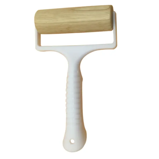 Wood Rolling Pin for Baking with Plastic Handle