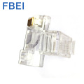 Conector 6P6c chapado en oro Conector telefónico Conector RJ11 6P6C Cabeza de cristal