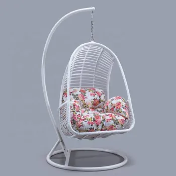 Wicker Rattan Furniture: Patio Swing for Outdoor Farmhouse Garden
