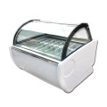 Commercial Curved Glass Ice Cream Display Showcase Freezer