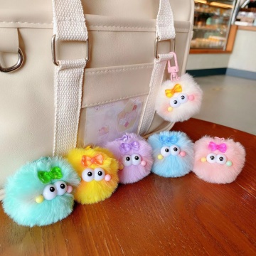 Elk Fur Charm Fluffy Keyring Keychain