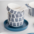 Wholesale 16 Pieces Ceramic Dinner Set 16 Piece Dinnerware Set Porcelain Tableware Nordic Green and Blue