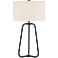 Blackened Bronze Floor Lamp White Fabric Drum Shade