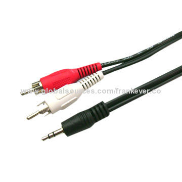 -Позолоченные / 3.5 мм Джек для 2 x RCA телефонный кабель длиной 1,2 м, идеально подходит для звуковых карт PC