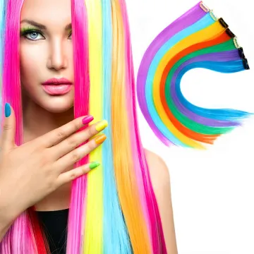 Synthetic Ombre Straight Hair Extensions For Women Girl With Clip Hair One Piece Clip In Hair Extensions
